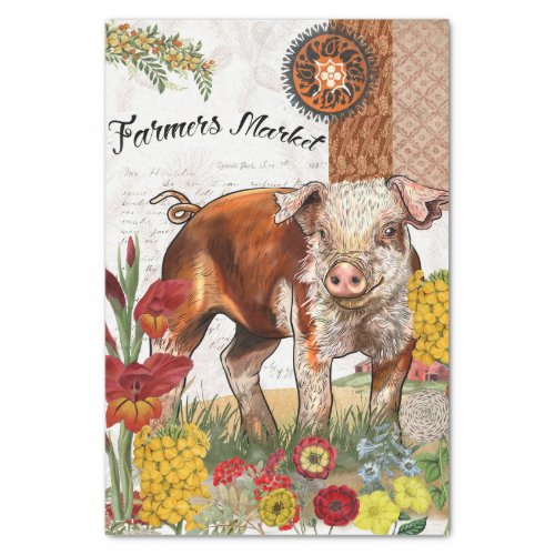 Farmers Market Pig Tissue Paper