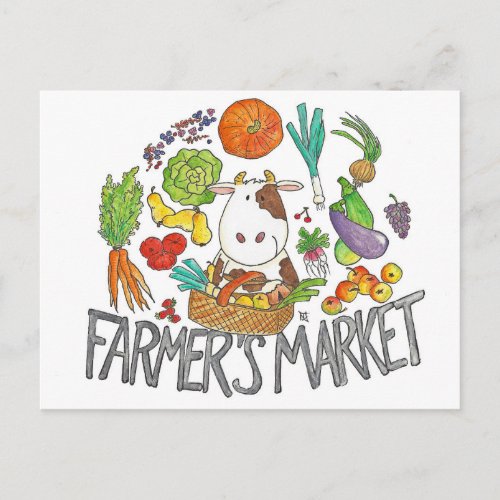 FARMERS MARKET postcard by Nicole Janes