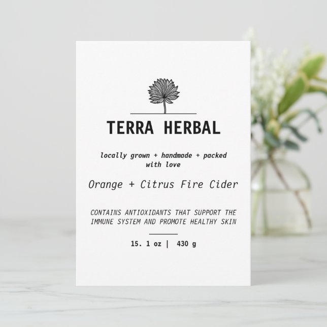 Farmers Market Product Label Template (Standing Front)