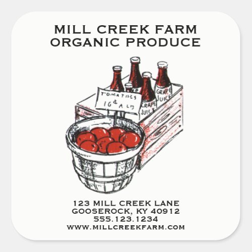 Farmers Market Product Labels Vintage Art Tomatoes