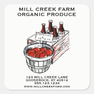 Farmers Market Product Labels Vintage Art Tomatoes