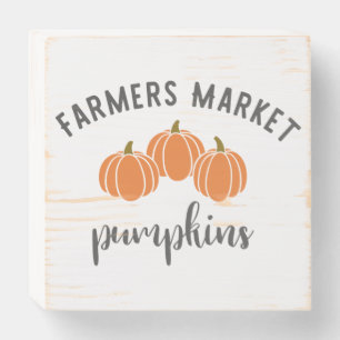 Farmers Market Pumpkins Wooden Box Sign