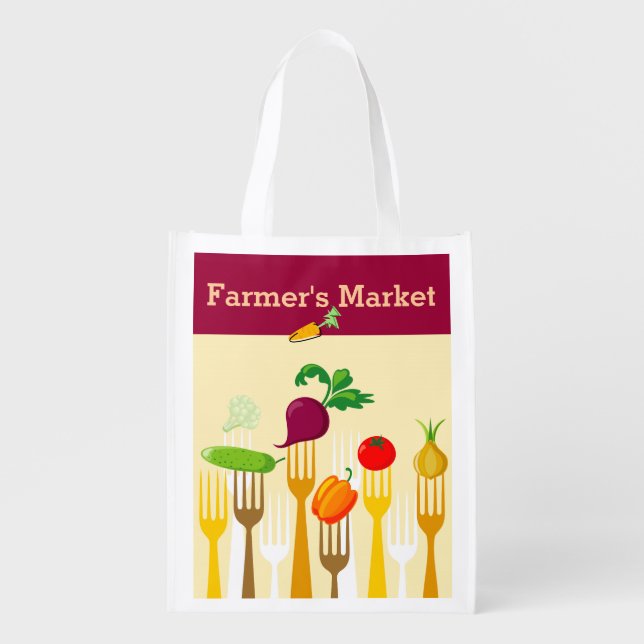 Farmer's Market Reusable Shopping Bag (Front)