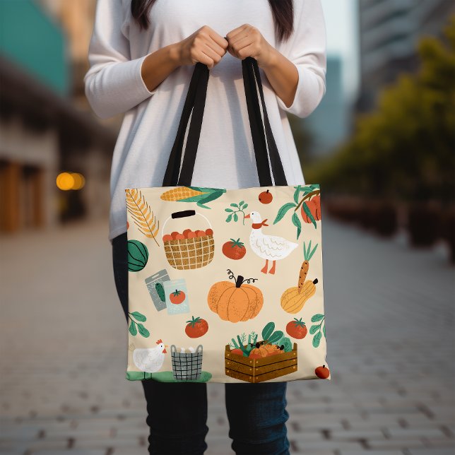 Farmer's Market Reusable Vegetable Print  Tote Bag (Creator Uploaded)