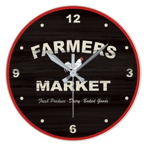 Farmers Market Rustic Kitchen Clock
