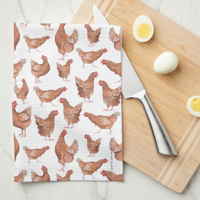 Farmers Market | Rustic Rooster | Kitchen Towel (Quarter Fold)