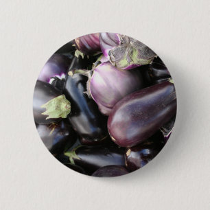 Farmers Market Selection of Purple Eggplants Button