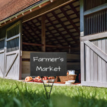 Farmers Market Simulated Chalkboard Horizontal