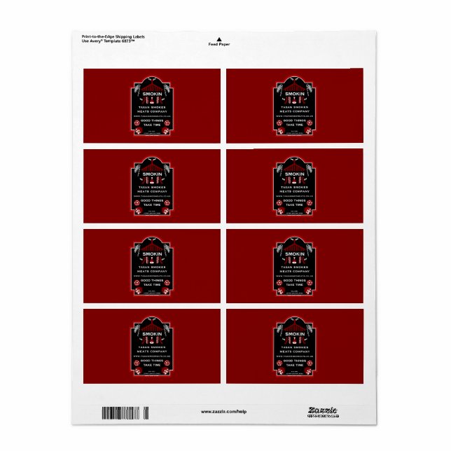 Farmers Market Smokehouse Meat Label (Full Sheet)