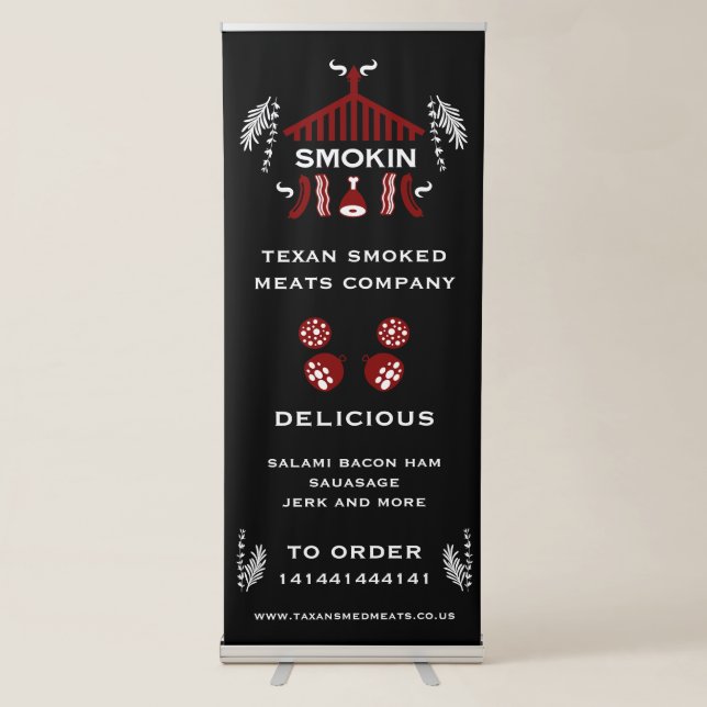 Farmers Market Smokehouse Meat Retractable Banner (Front)