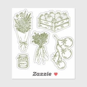 Farmers Market Strawberries, Flower, Tomatoes Sticker