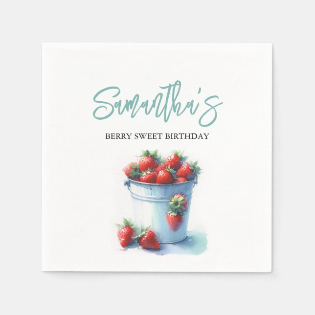 Farmers Market Strawberry Napkins (Front)