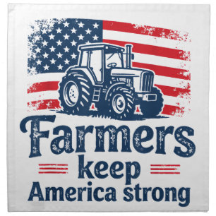 Farmers Market Support Your Local Pig Farmer Ranch Cloth Napkin