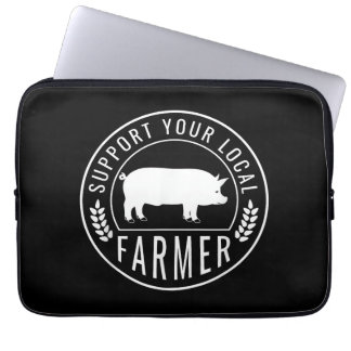 Farmers Market Support Your Local Pig Farmer Ranch Laptop Sleeve