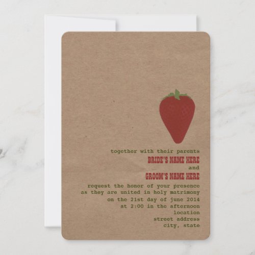 Farmer's Market Theme Wedding Invite | Strawberry