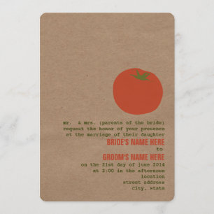 Farmer's Market Theme Wedding Invite Tomato