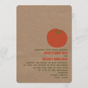 Farmer's Market Theme Wedding Invite Tomato