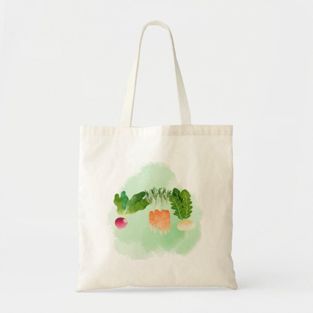 Farmers Market Tote Bag For Veggies Fruit (Front)