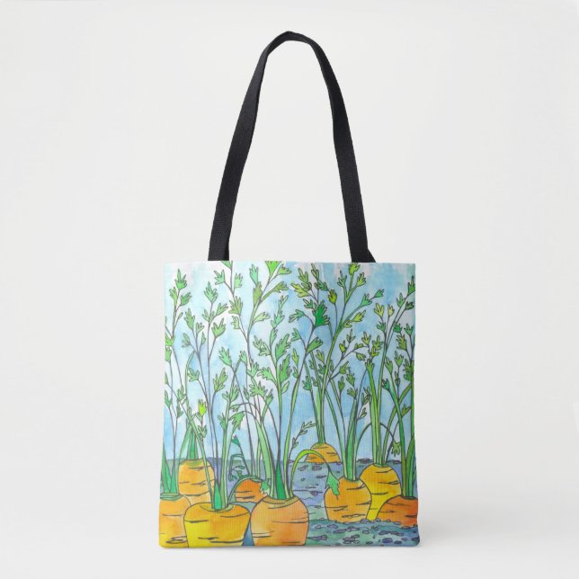 Farmers Market Tote Carrots Garden Vegetable  (Front)