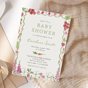 Farmers Market Vegetable Fruit Baby Shower Invitation