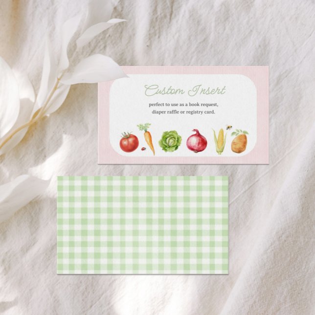 Farmers Market Vegetable Fruit Stand Baby Shower Enclosure Card (Creator Uploaded)