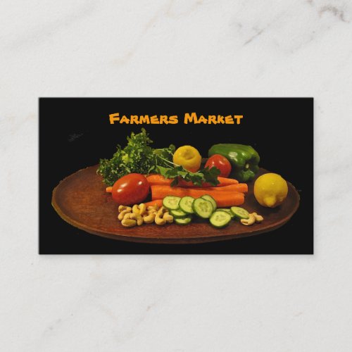 Farmers Market Vegetable Plate Business Card Template