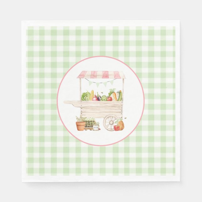Farmers Market Vegetable Stand Birthday Napkins (Front)