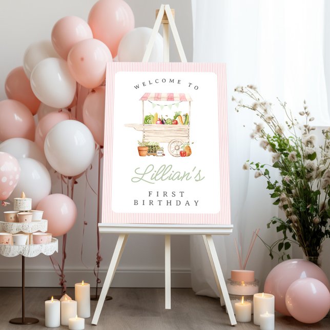 Farmers Market Vegetable Stand Birthday Welcome Poster (Creator Uploaded)
