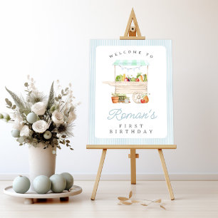 Farmers Market Vegetable Stand Birthday Welcome Poster