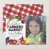 Farmers Market Vegetables Fruits Birthday Photo