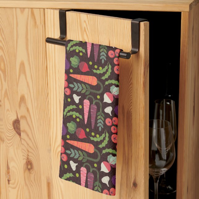 Farmers Market Vegetables Kitchen Towel (Thirds Fold)