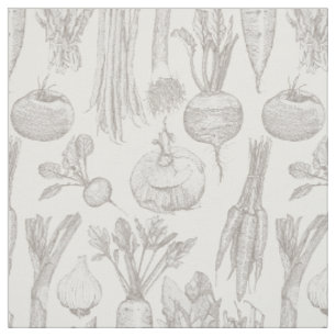 farmer's market vegetables natural half pearl fabric