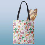 Farmers Market Vegetables Pattern Watercolor Tote Bag<br><div class="desc">Modern watercolor vegetable pattern farmers market design. Original art by Nic Squirrell</div>