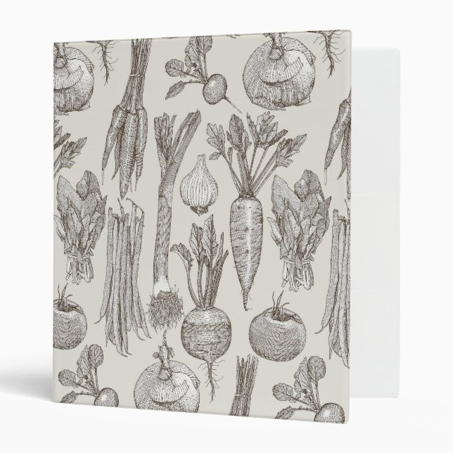 farmer's market vegetables tea strong white 3 ring binder (Front/Inside)