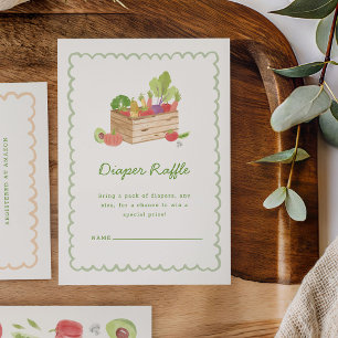 Farmer's Market Veggies Diaper Raffle Enclosure Card