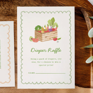 Farmer's Market Veggies Diaper Raffle Enclosure Card
