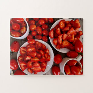 Farmers Market Vibes | Strawberries & Roma Tomato Jigsaw Puzzle