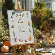 Farmers Market Whimsical Bridal Shower Welcome
