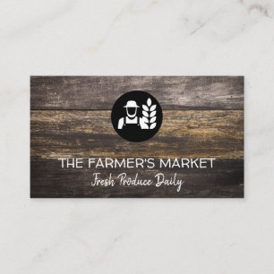 Farmers Market   Wooden Boards Business Card
