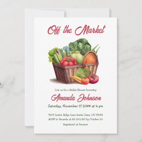 Farmers Off the Market Fresh Basket Bridal Shower Invitation