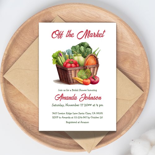 Farmers Off the Market Fresh Basket Bridal Shower Invitation