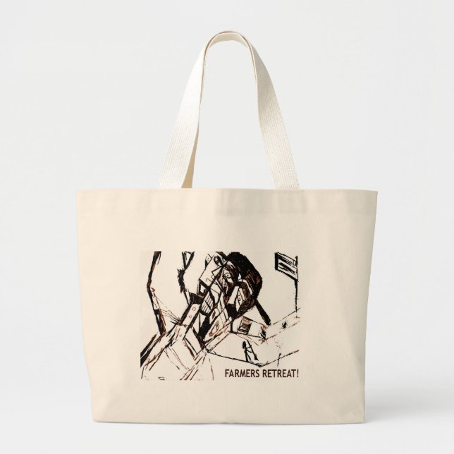 FARMERS RETREAT white Large Tote Bag (Front)