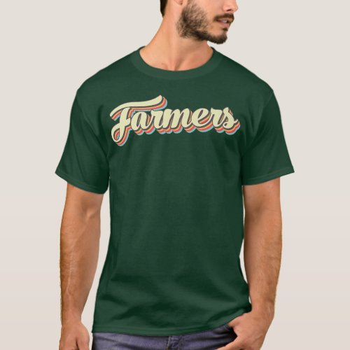 Farmers T Retro Art Baseball Font Vintage  T_Shirt