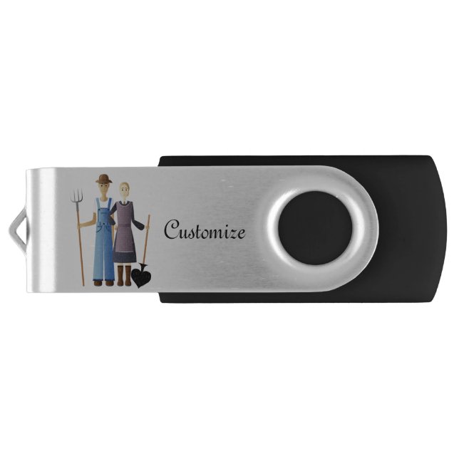 Farmer's Wife Queen of Spades Thunder_Cove Flash Drive (Back)