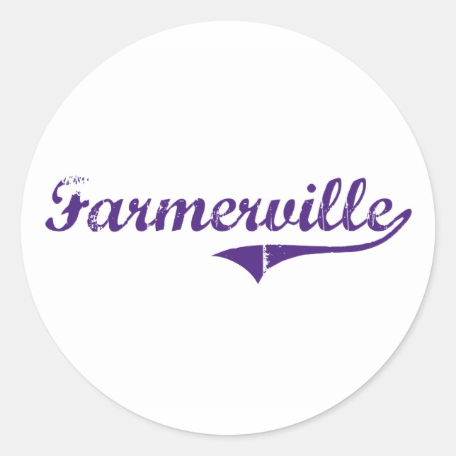 Farmerville Louisiana Classic Design Round Sticker (Front)