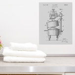 Farmhouse 1926 Washing Machine Patent Faux Canvas<br><div class="desc">This black graphic reproduction 1926 patent print of a washing machine on a light gray background will look right at home in any farmhouse or country style home.</div>