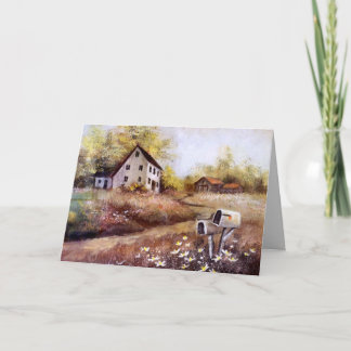 Farmhouse and Barn Rustic Farm  Country Card