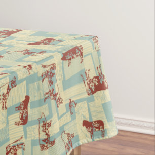 Farmhouse Animals Modern Pattern - Classic Country Tablecloth