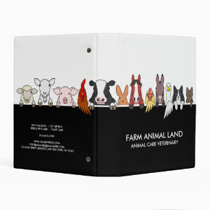 Farmhouse Animals Woodland Cow Chicken Farming Mini Binder