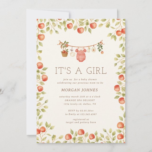 Farmhouse Baby Clothesline Baby Shower Invitation (Front)